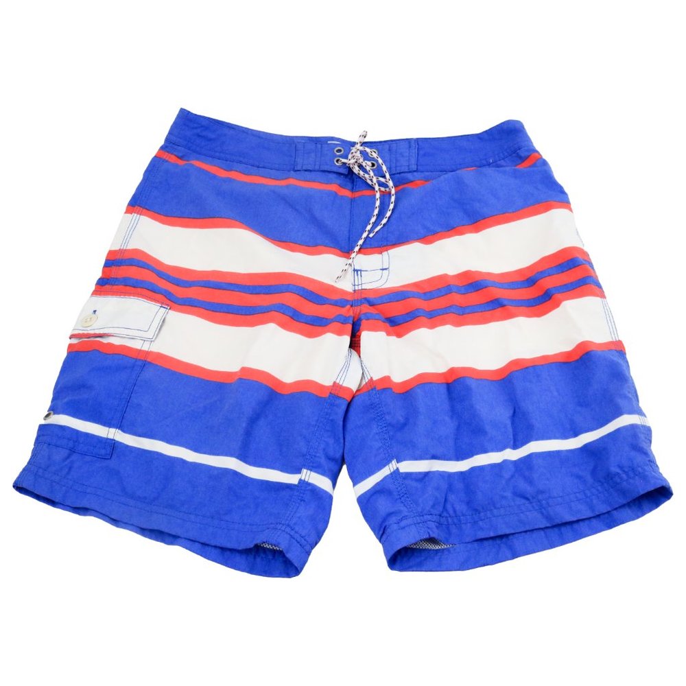 J. Crew Blue 31" Stripes Swim Trunks Board Shorts